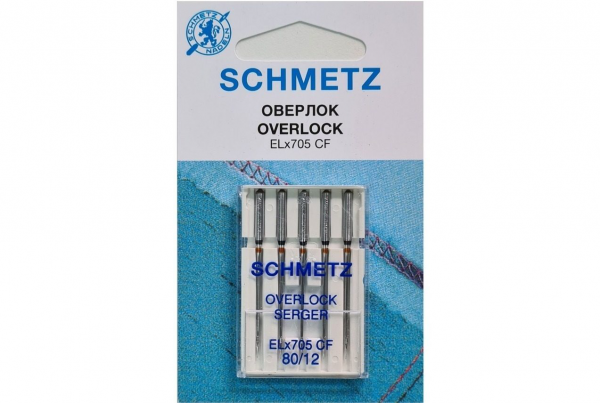 Иглы Schmetz для оверлока ELx705 CF №80, 5 шт в Краснослободске