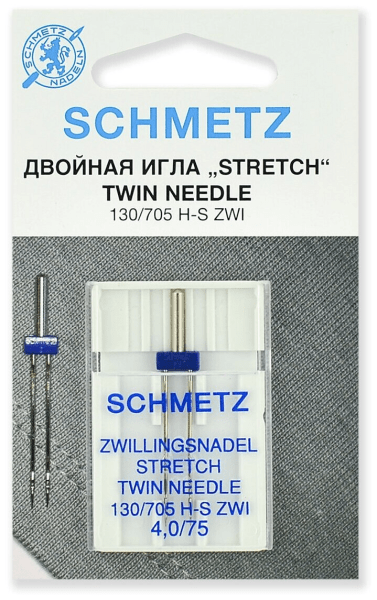 Иглы Schmetz стрейч двойные 130/705 H-S ZWI 4,0/75, 1 шт в Краснослободске
